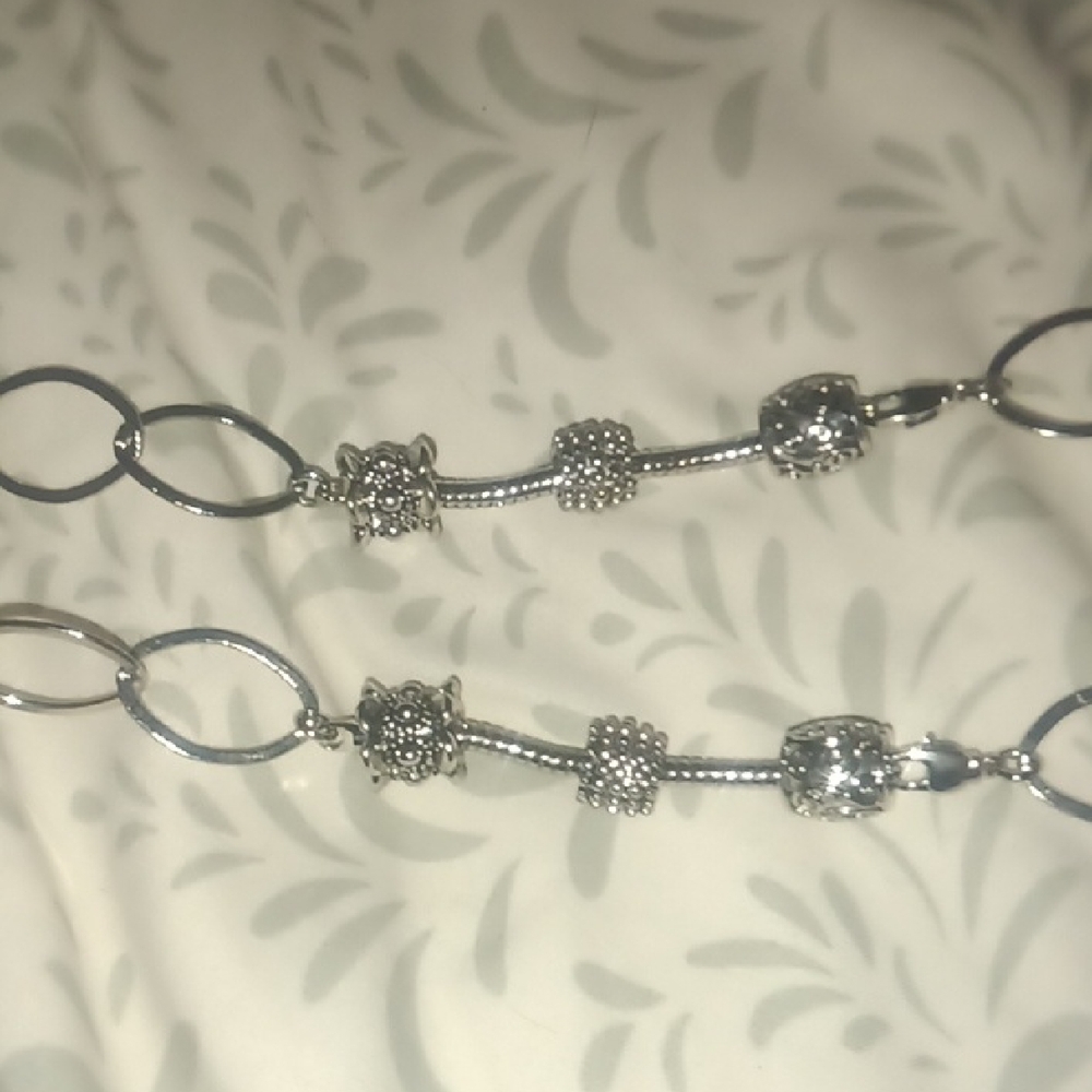 Brighton Silver Tone Beaded Necklace W/Charms.20"